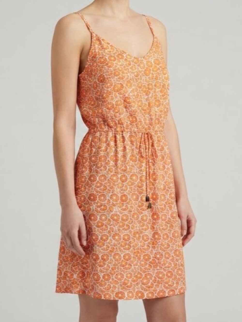 Orange Citrus Print Mini Dress